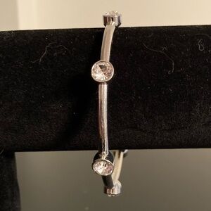Silver tone and rhinestone bracelet
